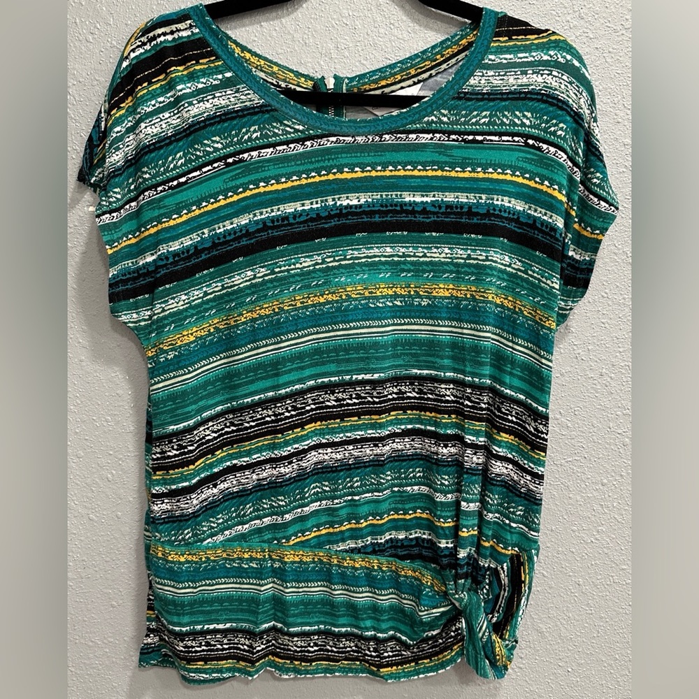 Christopher & Banks | Women’s Colorful Blouse With Faux Side Knot, Size S